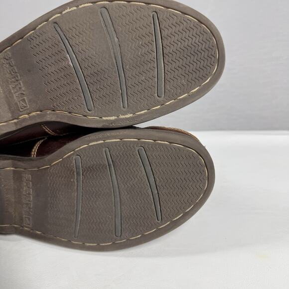 Sperry Top-Sider 0764027 Brown Mako 2 Eye Leather Boat Shoes Mens Sz 9.5 Preppy - Picture 6 of 10